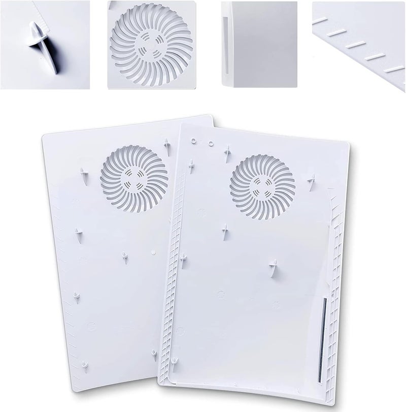 IMOFEE Cover Plates with Cooling Vent for PS5 Disc Edition Console, Accessories for PlayStation 5 Face Plates Side Panels Shell Replacement Protective Faceplates (White) - Image 5